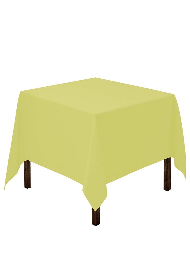Gee Di Moda Square Tablecloth - 85 x 85 Inch Yellow Table Cloth for Large Square or Round Tables - Heavy Duty Washable Fabric - for Buffet Table, Holiday Party, Dinner, Wedding & Baby Shower - Image 1
